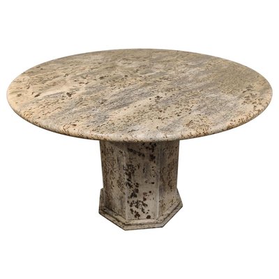 Vintage Round Granite Center Table, Round Granite Coffee Table