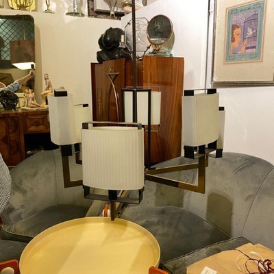 Mid Century Italian Modern Chandelier In The Style Of Stilnovo 1960s For At Pamono Mid Century Italian Modern Chandelier, Italian Light Fixtures Contemporary Design