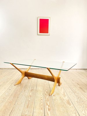 センターテーブル・ローテーブル Illum wikkelso Denmark glass top table Illum wikkelso Denmark glass top table
