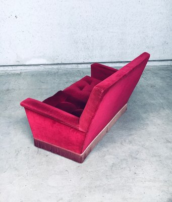 Hollywood Regency Style Fuchsia Velvet 2-Seat Sofa with