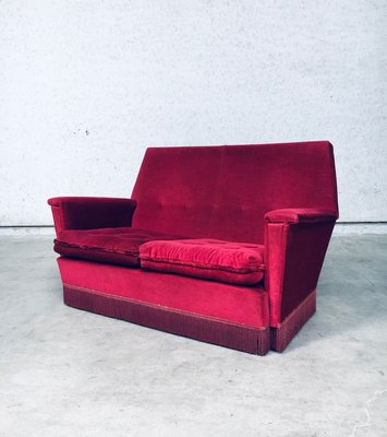 Hollywood Regency Style Fuchsia Velvet 2-Seat Sofa with