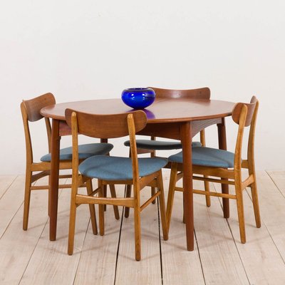 Teak Extendable Table By Arne Hovmand, Used Extending Round Dining Table And Chairs