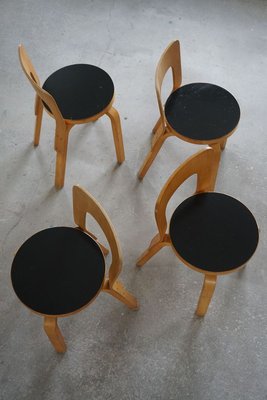 Model 65 Dining Chairs by Alvar Aalto for Artek, 1950s, Set of 4