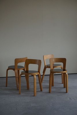 Model 65 Dining Chairs by Alvar Aalto for Artek, 1950s, Set of 4