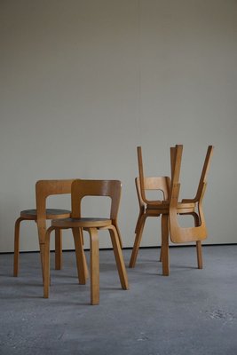 Model 65 Dining Chairs by Alvar Aalto for Artek, 1950s, Set