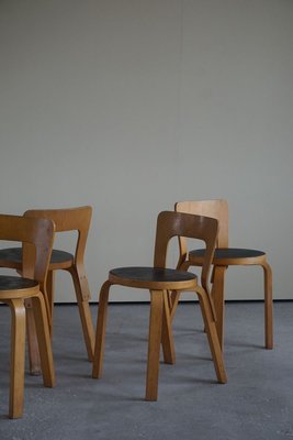 Model 65 Dining Chairs by Alvar Aalto for Artek, 1950s, Set of 4