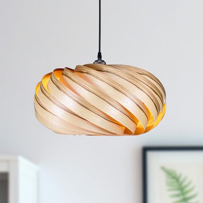 Quiescenta Olive Ash Wood Pendant Lamp by Gofurnit