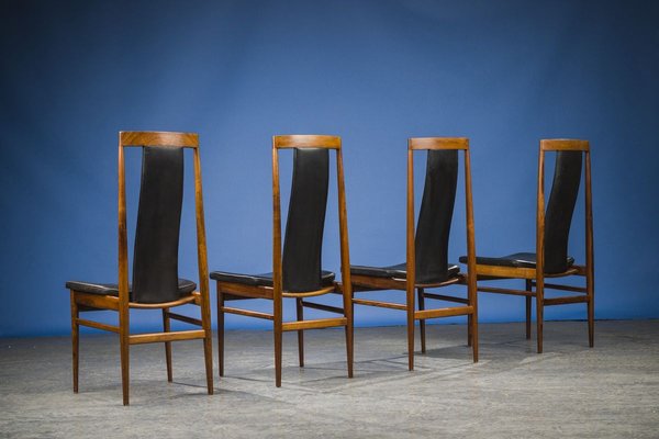 Rosewood Dining Chairs 1960s, Blue Leather Dining Chairs Australia