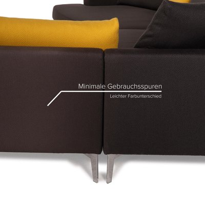 Model Av 300 Grey Yellow Fabric Sofa, Leather Sofa Brand Names