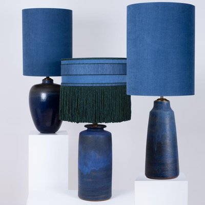 Large Table Lamps with Silk Lampshades by Ren Houben 1960s Set