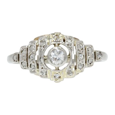 Weißgold Diamanten Perlen Art Deco Fingerring Antik Design Echt 585 Gelbgold 
