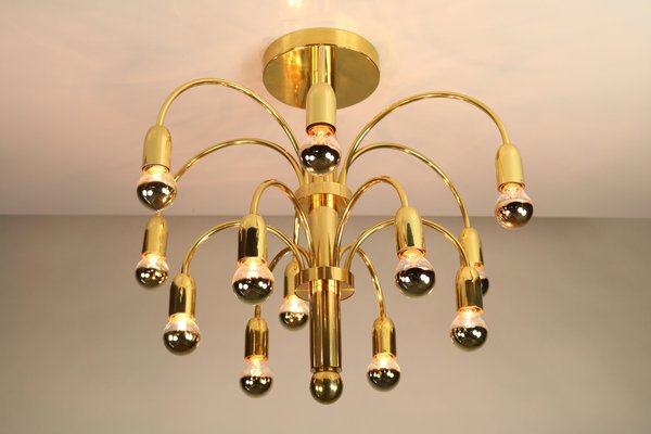 Vintage 12-Light Chandelier by Gaetano Sciolari, 1970s for sale at