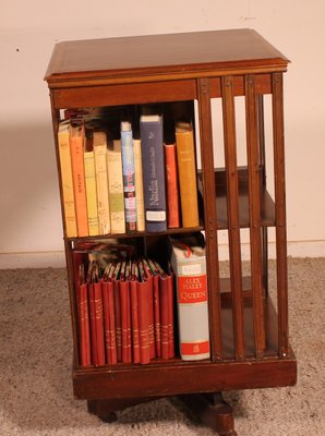 English Mahogany Revolving Bookcase, Spinning Bookcase Door
