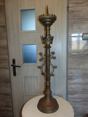 Bronze Neo-Gothic Candlestick for sale at Pamono