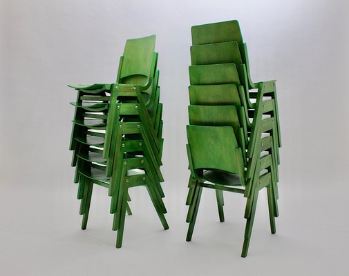 Vintage green cheap dining chairs