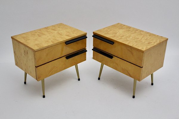 Mid Century Modern Maple Nightstands Italy 1960s Set of 2 for