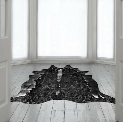 Black Persian Faux Cowhide Rug From, Faux Cowhide Rug Black And White
