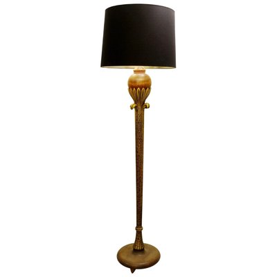 Gilded Wood Floor Lamp By Alfred, Whimsical Floor Lamp