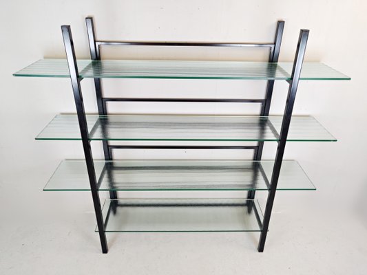 Metal tag re with Four Reeded Glass Shelves