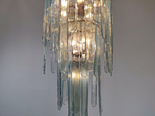 Model Cascade Opalescent Murano Glass, Vintage Cascading Lucite Chandelier