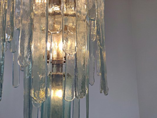 Model Cascade Opalescent Murano Glass, Vintage Cascading Lucite Chandelier