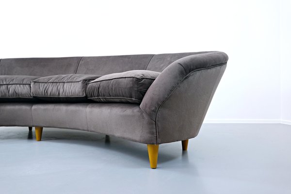 Large Italian Curved Sofa For At Pamono Large Italian Curved Sofa For At, Large Round Sofa Bed