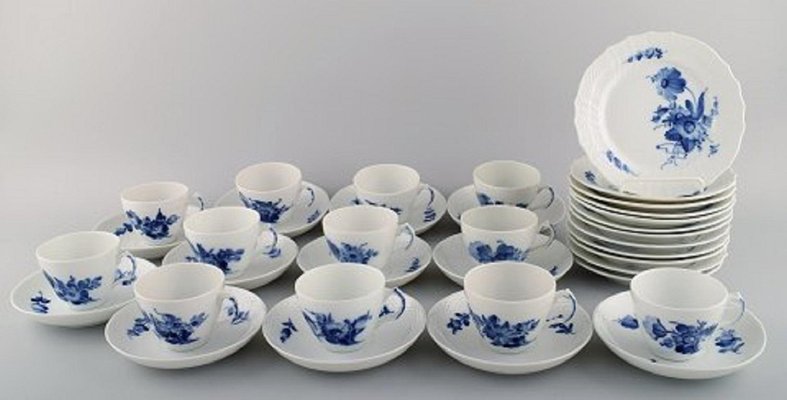 Service à Café Royal Copenhagen 'Fleur Bleue' - Service Pour 12 Personnes - Vintage, Excellent état