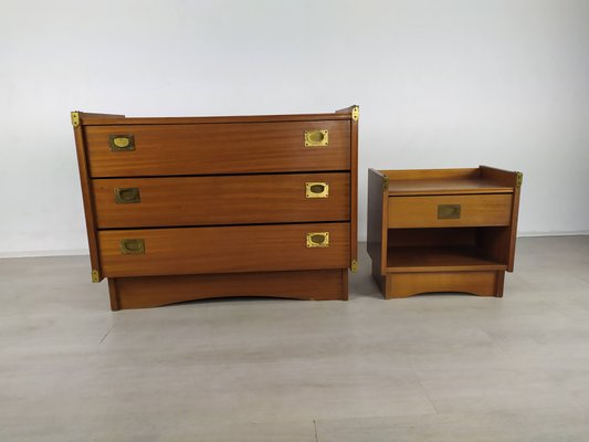 Vintage Chest Of Drawers And Bedside, Bedside Table Dresser Set