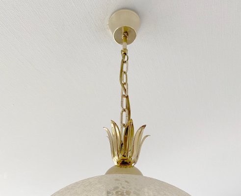 Vintage  Glass Globe Pendant Lamp  Art Deco  Orb Ceiling Lamp  30s 40s Europe