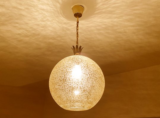 Vintage Glass Globe Pendant Lamp 1960s, Vintage Glass Globe Lamp Shades