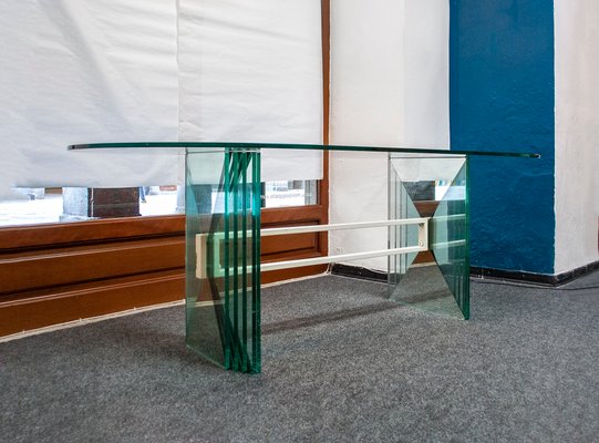 Tavolo in cristallo di Galotti Radice, Italia, anni '70 in
