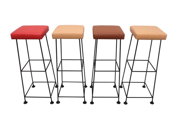 Wire Barstool 1960s Set Of 4 For, Tangerine Color Bar Stools