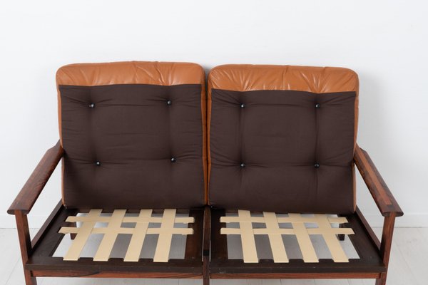 Scandinavian Modern Leather Capella Sofa by Illum Wikkelsø Scandinavian Modern Leather Capella Sofa by Illum Wikkelsø