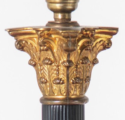 Vintage Brass Corinthian Column Table, Corinthian Column Floor Lamp