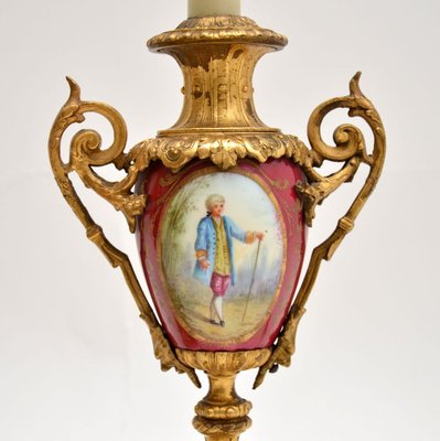Antique French Porcelain Gilt Metal, Antique Metal Table Lamps