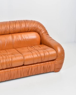 Italian Cognac Leather Sofa For At, Ikea Orange Leather Sofa Bedside Table