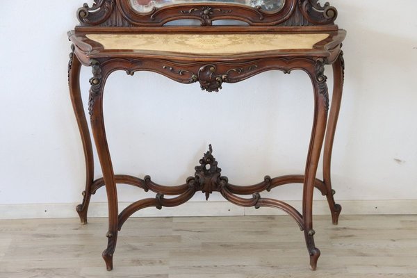 Antique Walnut Console Table With Mirror 1880 For At Pamono Antique Walnut Console Table With, Ornate Console Table And Mirror