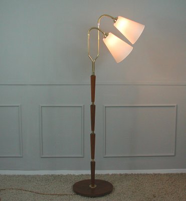 Modernist Swedish Teak Brass Floor Lamp 1940s For At Pamono Brass Floor Lamp 1940s For At Pamono, Swan Floor Lamp