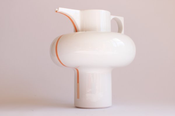 Orange Striped Ceramic Pitcher or Vase by Sergio Asti for Cedit, Italy,  1960s