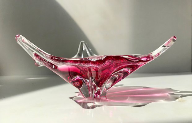 Vintage Pink Murano Glass Bowl from Seguso, 1960s for sale at Pamono