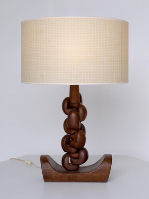 Vintage Sculptural Wooden Table Lamp, African Table Lamps