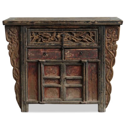 Carved Chinese Cabinet From Shanxi -19th Century Carved Chinese Cabinet From Shanxi -19th Century