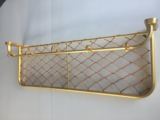 Vintage Aluminum Coat Hanger with 81/28 Gilded Mesh, 1970s