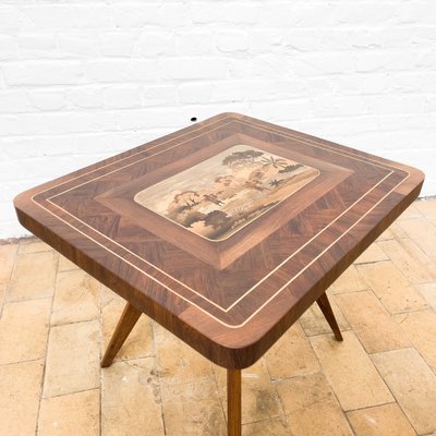 Wooden Coffee Table with Inlay 1940s