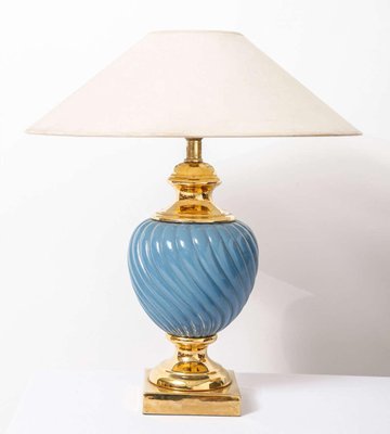 Gold Ceramic Table Lamps 1970s, Table Lamps Gold And Blue
