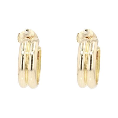 Modern 18 Karat Yellow Gold Half Hoop Earrings For Sale At Pamono