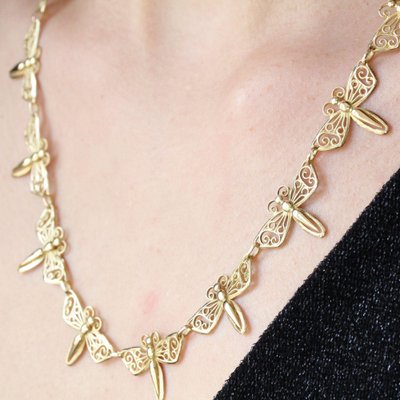 French 18 Karat Yellow Gold Butterfly 