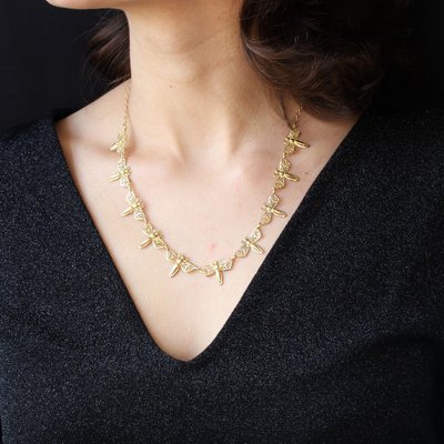 French 18 Karat Yellow Gold Butterfly 