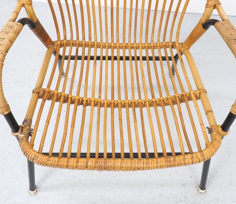 Vintage Rattan Chair with High Back from Roh Noordwolde 1950s