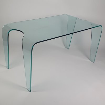 Large Curved Glass Dining Table for sale at Pamono